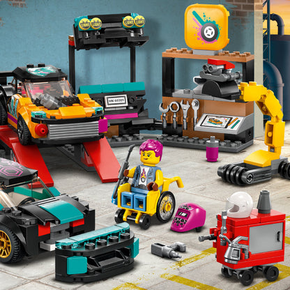 Đồ Chơi Lắp Ráp Trạm Ga-Ra Nâng Cấp Xe Đua LEGO CITY 60389