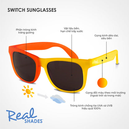 Kính Mát Gọng Đổi Màu Yellow Orange REALSHADES 7SWIYLOR