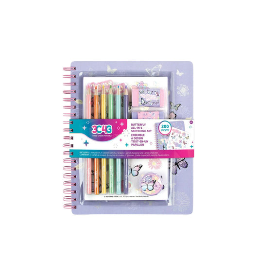 Bộ sổ tay, bút chì màu - Butterfly 3C4G 12025