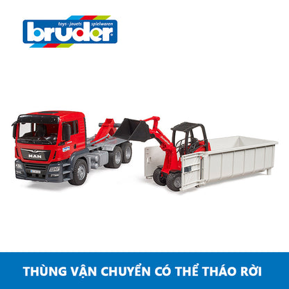 Đồ chơi mô hình tỷ lệ 1:16 Xe ben MAN TGS và xe xúc BRUDER BRU03767