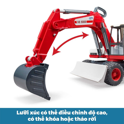 Đồ chơi dạng mô hình theo tỷ lệ thu nhỏ 1:16 xe xúc đỏ