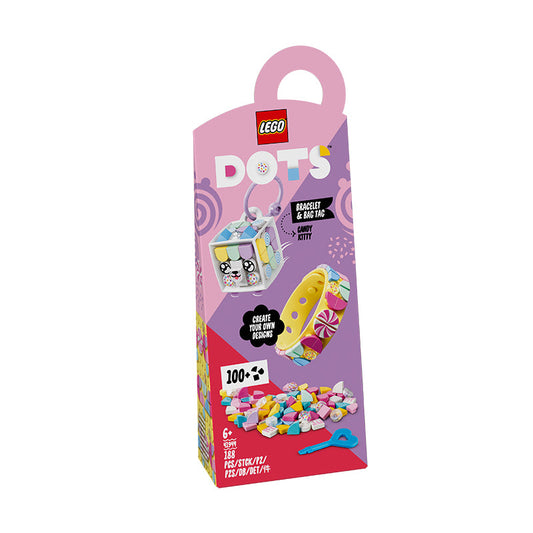 Đồ Chơi Lắp Ráp Vòng Tay Và Bảng Tên Mèo Kitty Dễ Thương LEGO DOTS 41944